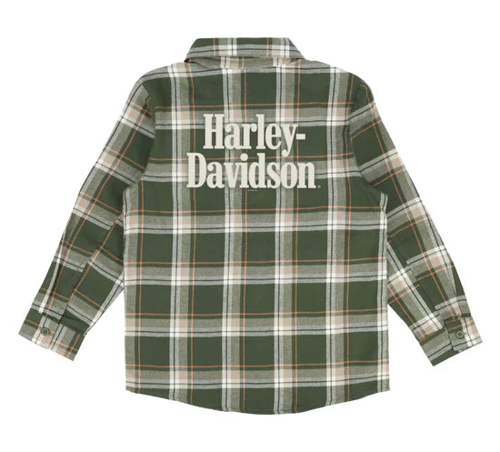 Harley-Davidson® Toddler to Big Boys' Brushed Plaid Shirt