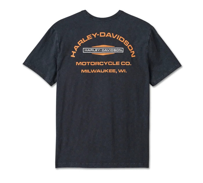 Men's Stacked Bar & Shield Slub Tee - Harley Black