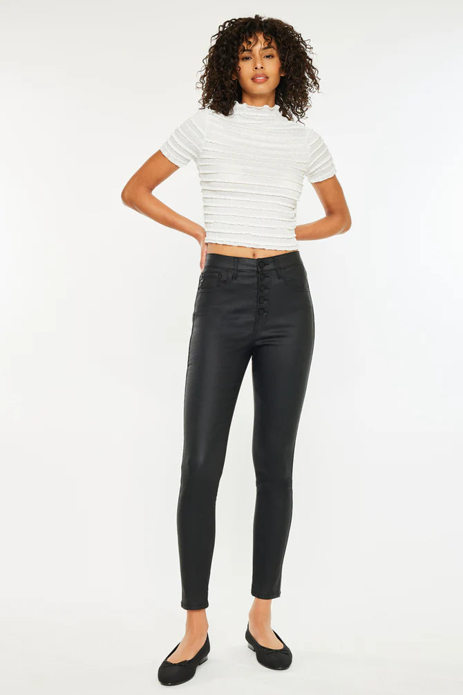 KanCan- Autumn High Rise Faux Leather Ankle Skinny Pants