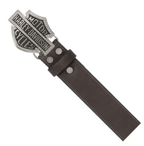 Women's Bar & Shield Rhinestone Buckle Belt