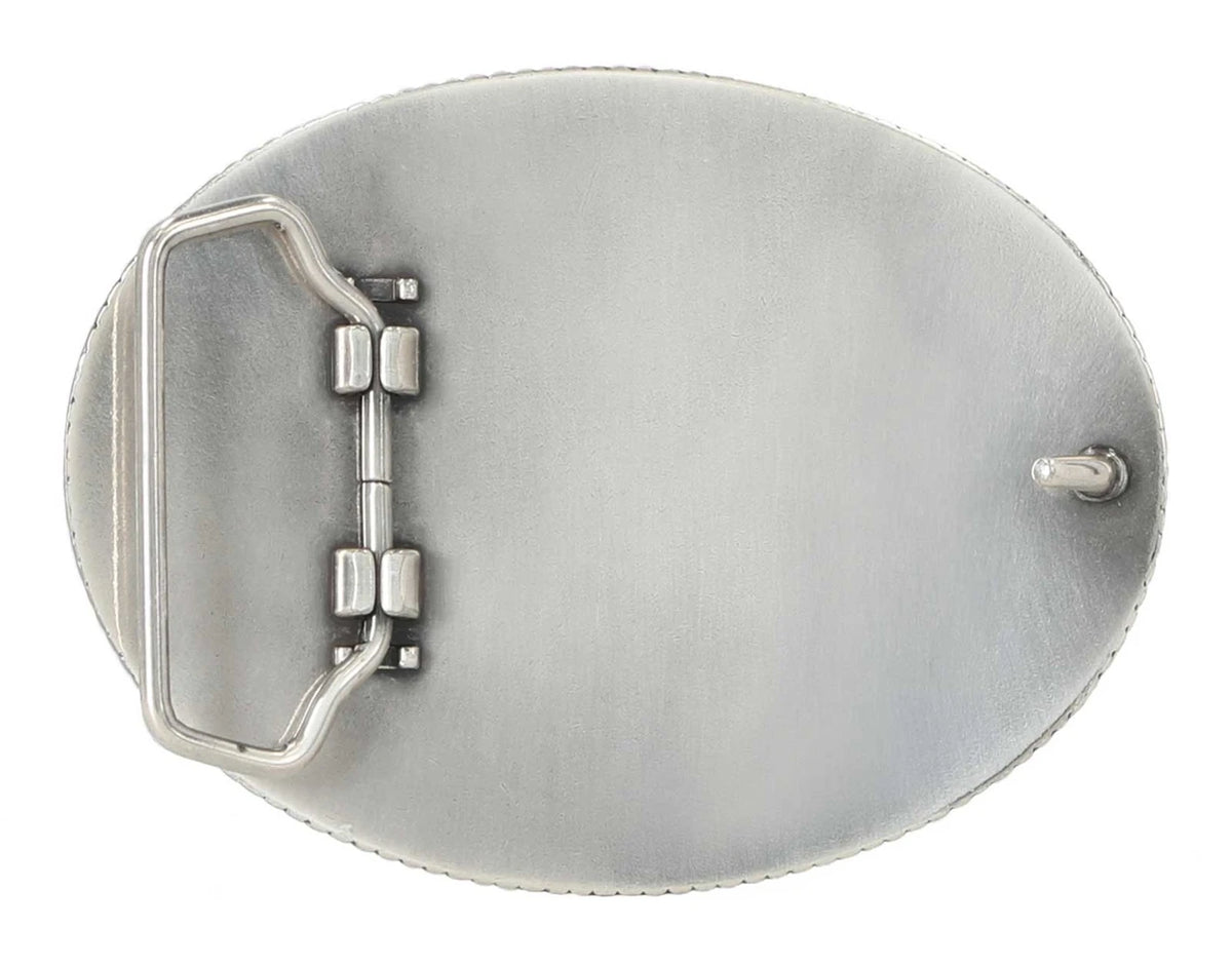 Women's Oval Western Bar & Shield Belt Buckle, Antique Nickel