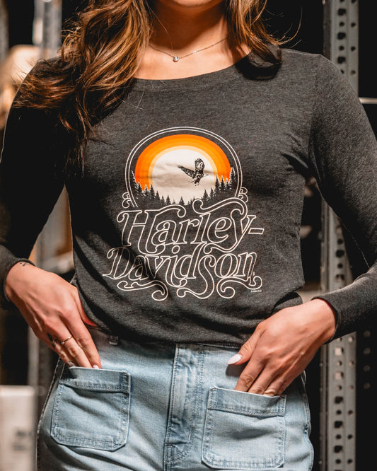 H-D Sunset Womens Long Sleeve