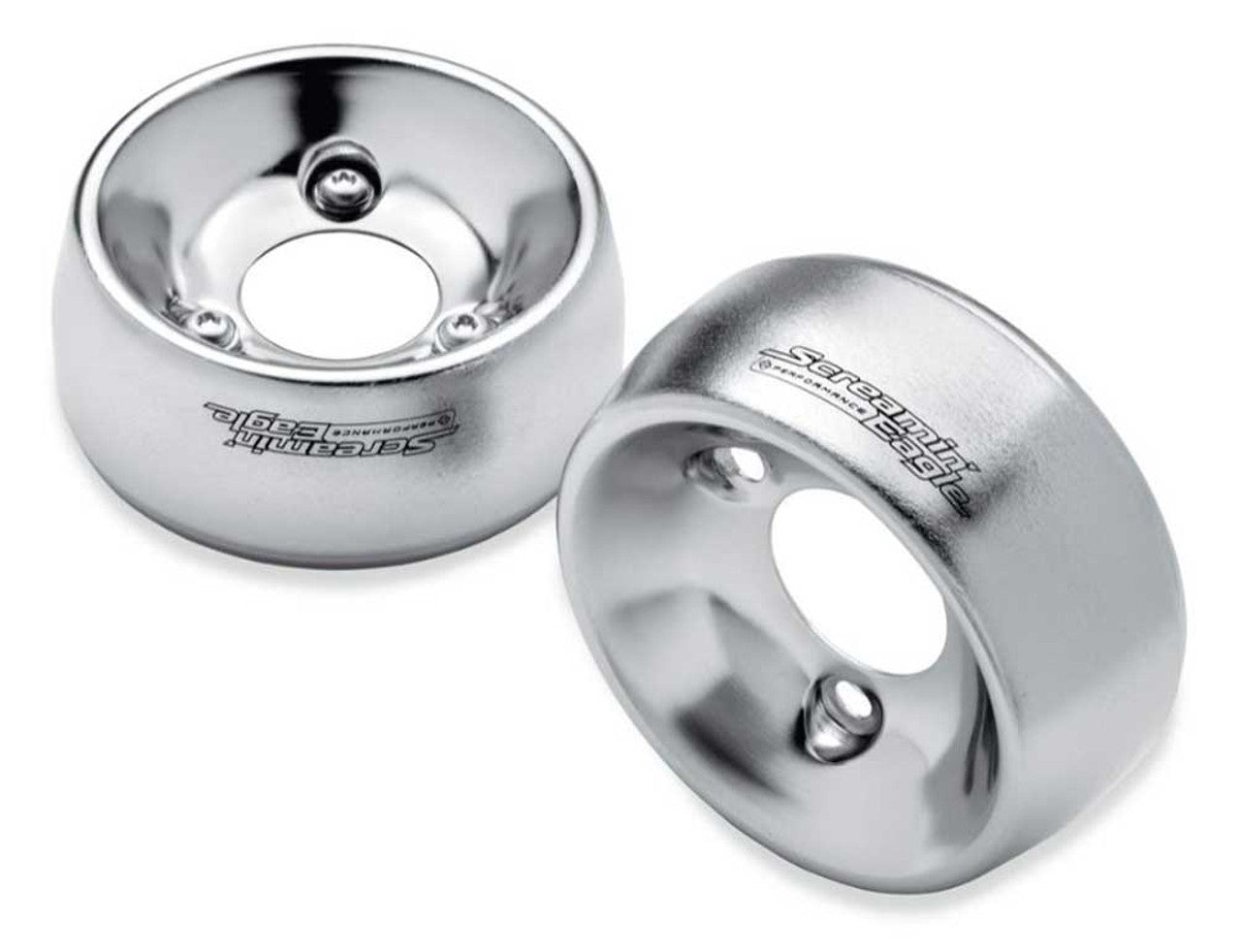 Harley-Davidson® Brushed Satin Chrome 4.5 in End Caps, Fits FXFB & FXFBS