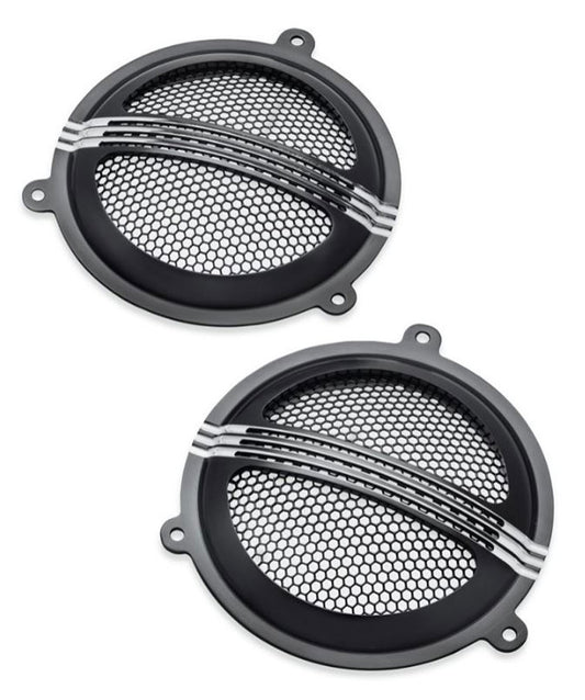 Harley-Davidson® Defiance Batwing Fairing Speaker Grills - Black Machine