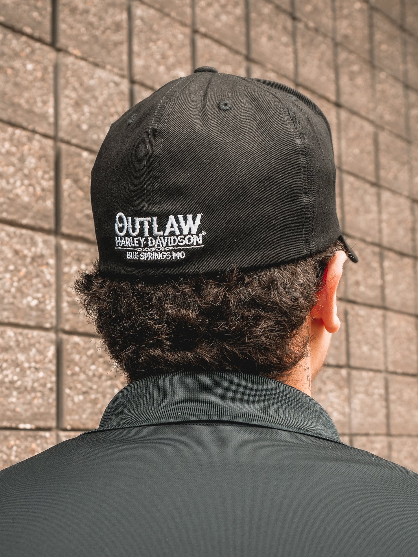 Outlaw H-D Fitted Hat - Black