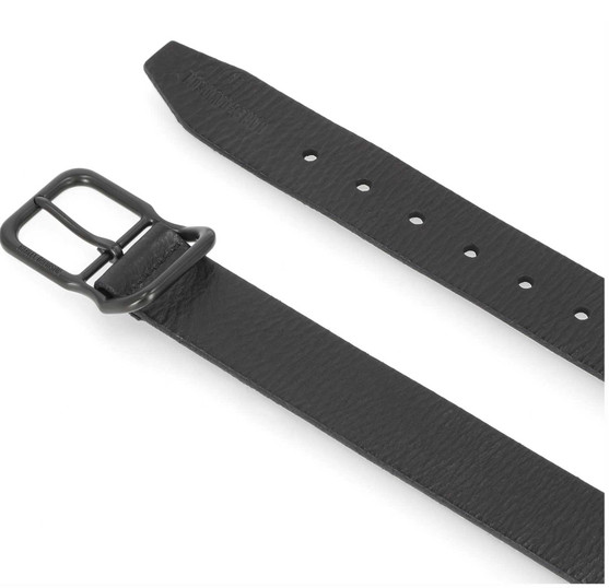 Men's Self Keeper Buckle Textured Leather Belt – Black