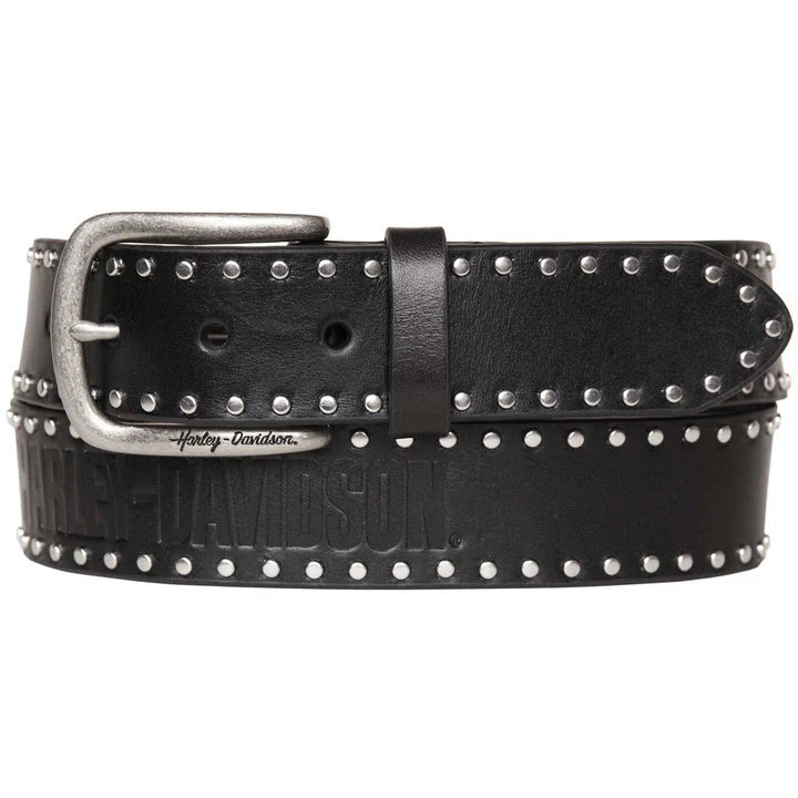 Harley-Davidson Women's Flames H-D Studded Genuine Leather Belt