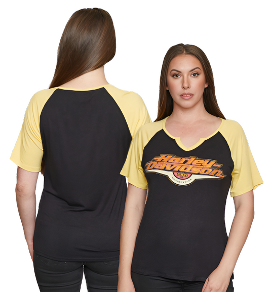 Harley-Davidson Women's Goldline Short Sleeve V-Neck Shirt