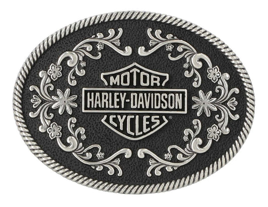 Women's Oval Western Bar & Shield Belt Buckle, Antique Nickel